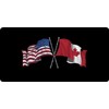 USA/Canada Crossed Flags Photo License Plate