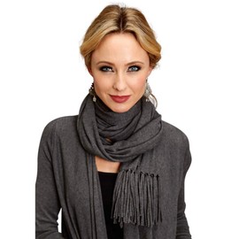 Stetson Western Scarf Womens Fringe Knit O/S Gray 11-177-0201-7020 GY