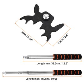 PATIKIL Telescopic Billiard Cue Stick Bridge Pool Cue Accessory with Removable Plastic Bridge Head for Pool Table Competition Black
