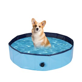 Ringling Dog Pool, Foldable Dog Swimming Pool Collapsible Dog Bathtub Portable Pet Bathing Tub for Pets Dogs Cats 31.5”x8”(S)