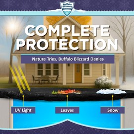 Buffalo Blizzard Micro Mesh 20 ft x 44 ft Rectangle Winter Pool Cover | Black Heavy Duty Cover for Closing Above Ground Swimming Pools | Easy Setup | Cold & UV Resistant | Shields from Seasonal Debris