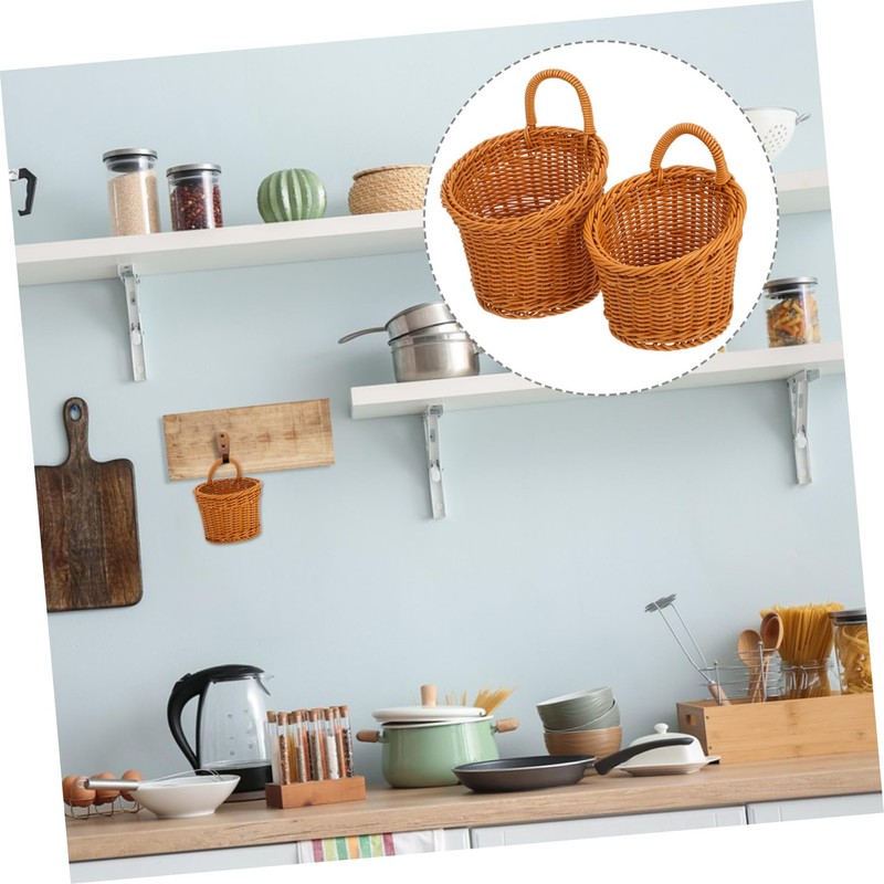 ULTECHNOVO 2Pcs Wall Hanging Flower Baskets Woven Storage Baskets for