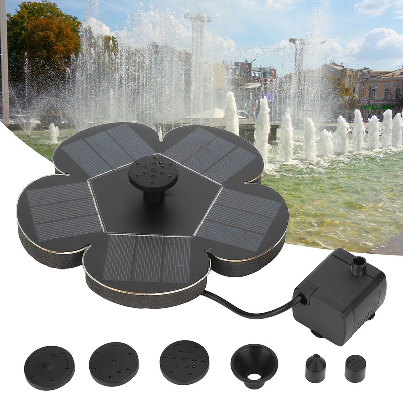 Solar Fountain Solar Powered Plum Blossom Style Fast Start Up