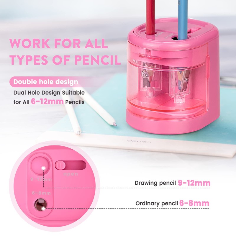 Eagle Dual Holes Pencil Sharpener, Dual Blades, fit for Pencils