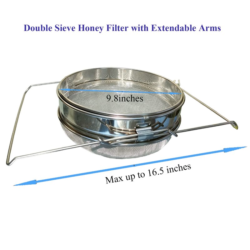 Honey Strainer for 5 Gallon Bucket Stainless Steel Double Sieve