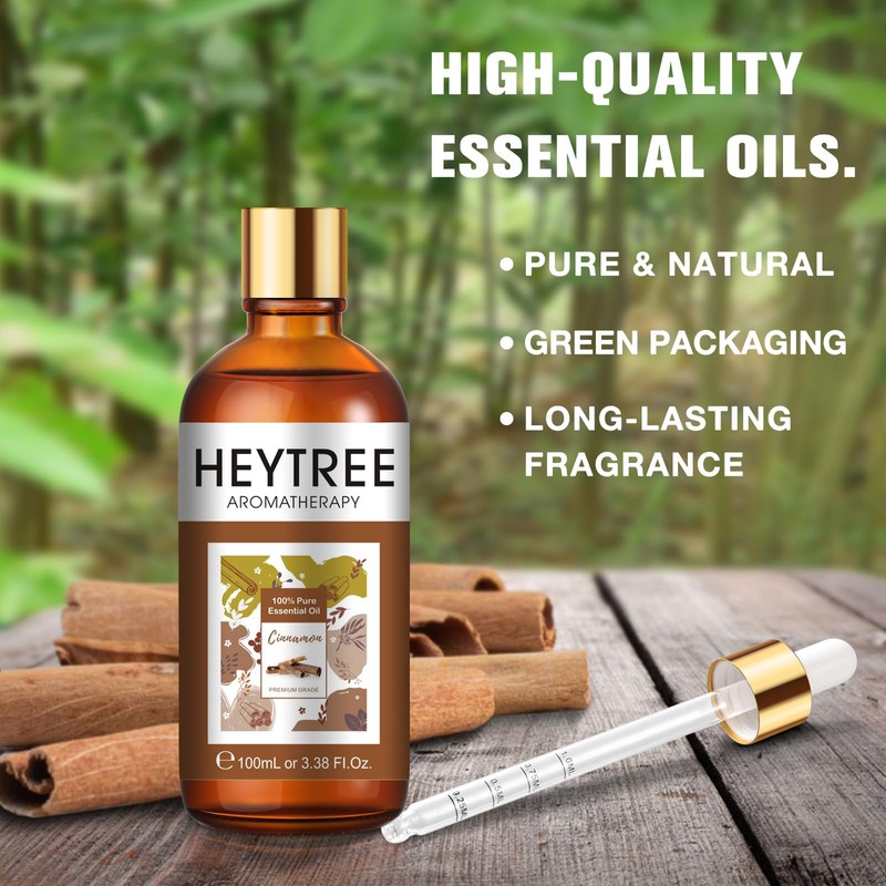HEYTREE Cinnamon Essential Oil 100ml - Pure Natural Cinnamon Oil