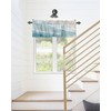 Chucoco Summer Ocean Valance Curtain for Window,Coastal Beach Sea Waves