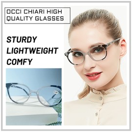 OCCI CHIARI Women Stylish Round Reading Glasses for Reader 100 125 150 175 200 225 250 275 300 350 400 500 600(Grey 2.5)…