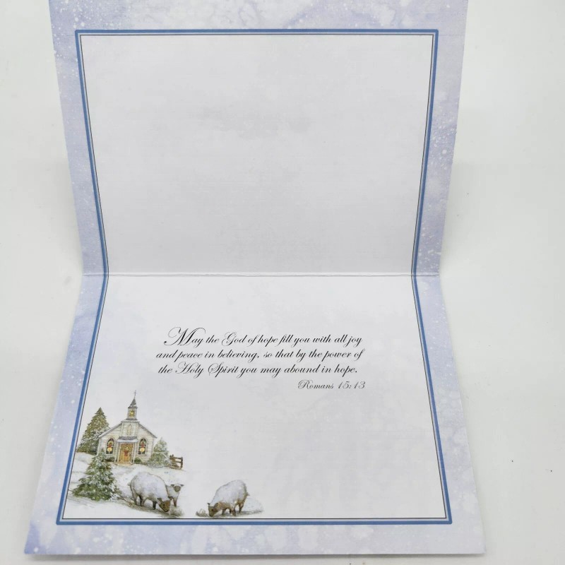 Lang One LANG Petite Linen Glitter Christmas Card & Stamp