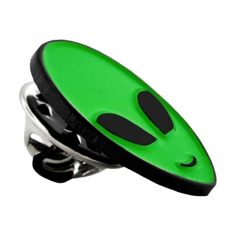 PinMart Green Alien Head Sci-Fi Enamel Lapel Pin – 1