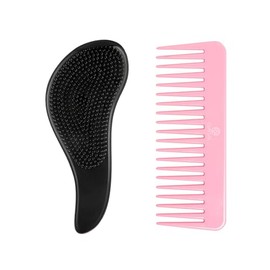 Claylal Professional  Cepillo para Cabello Desenredante y Peine para Cabello, Set de Cepillo para Rizado con Peine de Dientes Anchos, Cepillo Cabello 