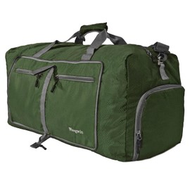 ehsbuy 60L Travel Bag Large Foldable Sports Bag Men Women with Shoe Compartment Pockets Waterproof Sauna Bag Travel Bag for Sports Holiday Gym Overnight, Army Green