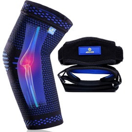 ABYON Professional Elbow Compression Sleeve(1 Pack)+Tennis Elbow Brace (2 Pack),Best Elbow Support for Sports or Daily Use to Prevent and Treat Tendonitis | Tennis Elbow | Golfer's Elbow | Arthritis