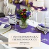 100%Mosel Fleece Table Runner, Purple (30 cm x 25 m),