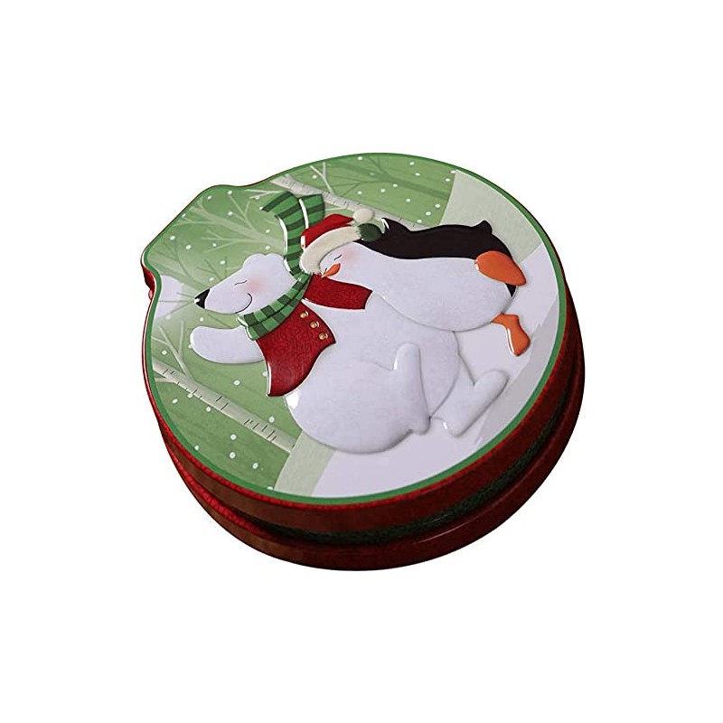 Christmas Cookie Box Empty Tinplate Candy Storage Containers Biscuits Tin