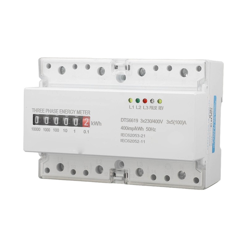 Electric Meter Din Rail 3 Phase 4 Wire KWh Energy