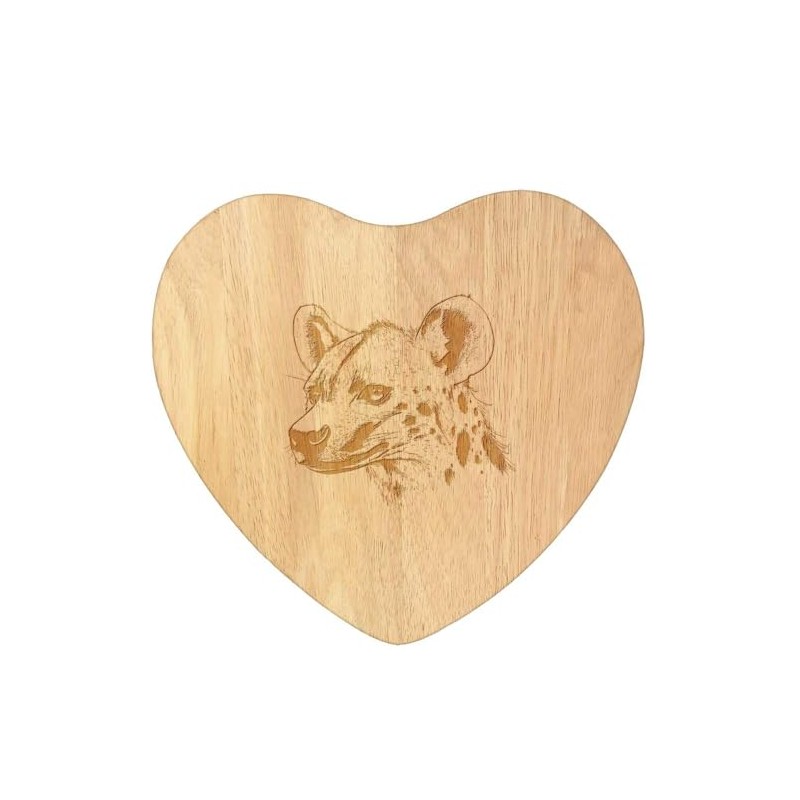 'Hyena Side View' Wooden Heart Shaped Chopping/Cutting Board (WB00085260)