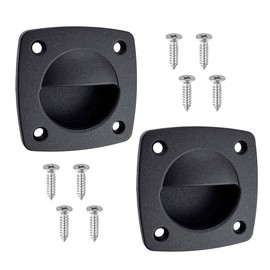LEQMG Black Nylon Flush Pull Recessed Sliding Door Handle Square Hatch Pull Handle,Yacht, Motorboat and Boat Cabin Accessories(2 Pcs)