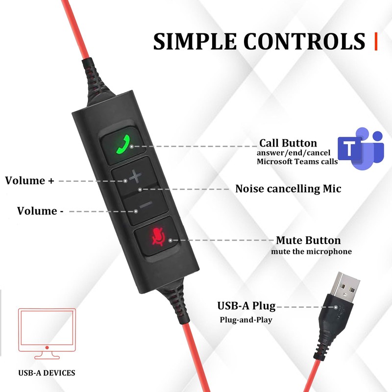 Callez USB Headset with ENC 2 Noise Cancelling Mics for