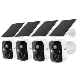 Hiseeu Solar Camera Security Outdoor, 4 Pack 100% Wireless 3K 4MP Surveillance Indoor WiFi Smart Cameras for Home Security Outside, PIR/AI Motion Detection, Waterproof, Color Night Vision, 2-Way Audio