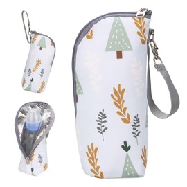 Insulated Baby Bottle Bag Bottle Warmer Bag Portable Travel Thermal Baby Bottle Warmer Bag with Rope Insulated Bottle Bag Waterproof Baby Bottle Bag for Backpack Stroller Travel（Enchanted Forest）