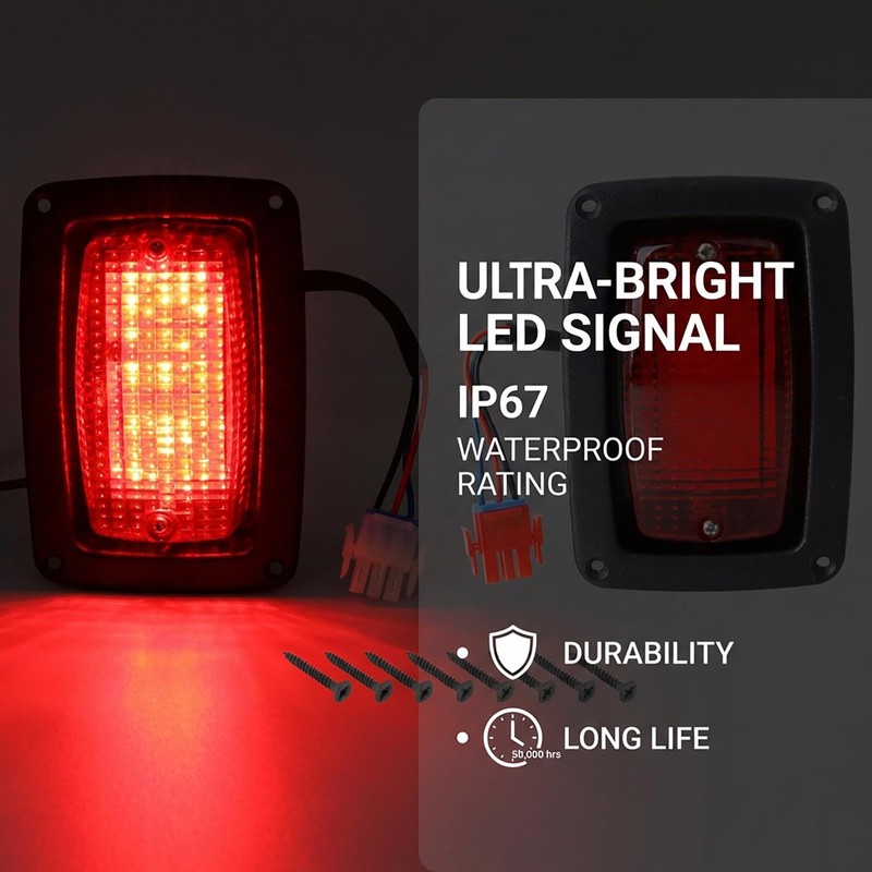 Golf Cart LED Taillights 2PCS - Compatible with Club Car