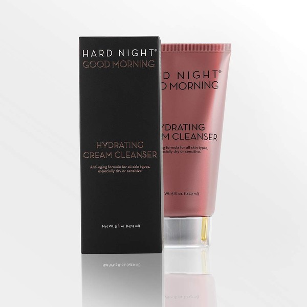 Hard Night Good Morning Hydrating Cream Cleanser - Anti-Aging Cleanser Helps Reduce Clogged Pores, Makeup, Impurities, Inflammation - 5 fl ounces