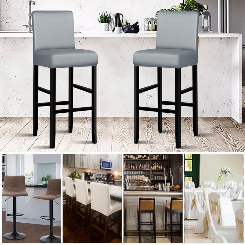 Lebaley 2 Pack Bar Stool Covers with Backs Waterproof Stretch