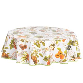 Home Direct Round Oilcloth PVC Wipe Clean Tablecloth Table Cover 140cm 55" Fruit