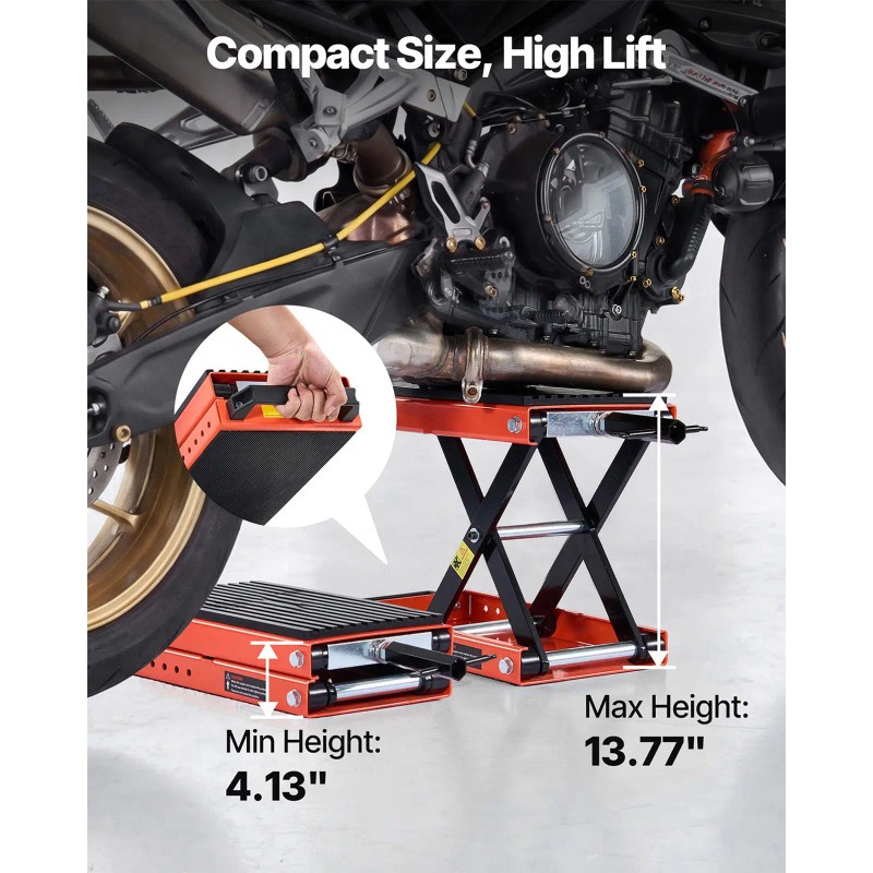 1500 Lbs Motorcycle Scissor Lift Jack Wide Deck with Lock