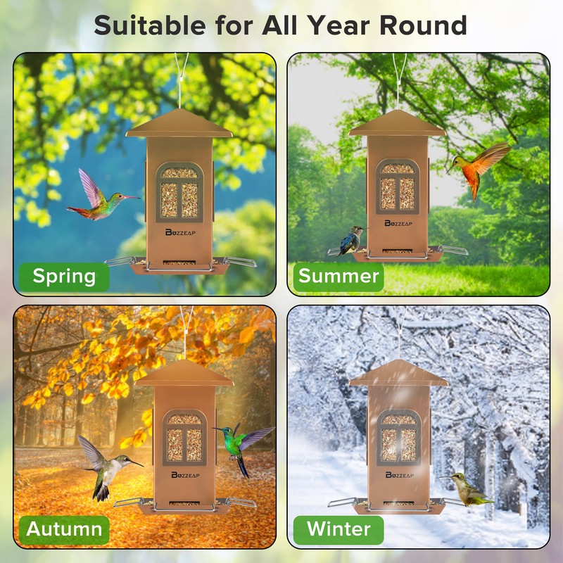 Buzzeap Bird Feeder for Wild Birds, Bird Feeder for Garden,