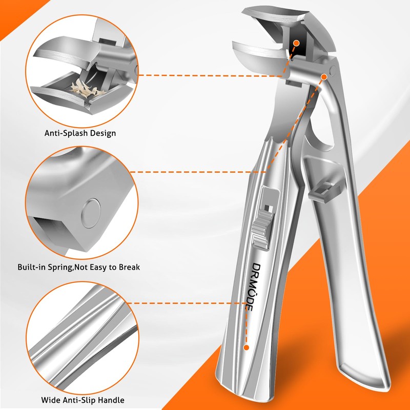 Toenail Clippers for Seniors Thick Toenails, Upgrade Angled Head Large