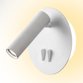 ZEROUNO Bedroom Wall Lamp with Switch Reading Light Hardwired Sconces Which Angle Adjustable for Bed-Side Interior Design (White)