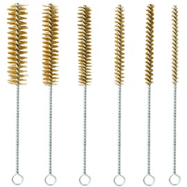 Brass Pipe Cleaning Brush Set of 6 Brass Pipe Brush Set 8-25 mm Brass Wire Brush Set Cleaning Brushes Wire Brush Round for Pipe Pipe Cylinder Cleaning