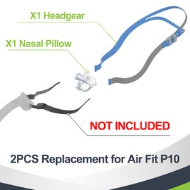 Nose Pillow with Headgear for P10 - Nasal Pillow Medium with Headgear Replacement Kit Supplies for P10 Series - Great-Value & Fully Adjustable, Frame Not Included