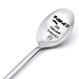 Papa Gifts Spoon for Grandpa Birthday Gifts for Dad Father Day Gifts for Grandfather Christmas Gift from Grandchildren Papa's Ice Cream Spoon Gifts for Ice Cream Lovers