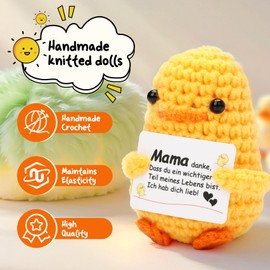 Pocket Hug Positive Ducks, Emotional Support Ducks, Cute Crochet Gifts, Gift for Mum, Suitable for Mother's Day, Christmas, Birthday, Express Mother the Most Sincere Love, Duck