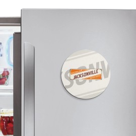 Unbranded Jacksonville Retro Travel Tin Sign | 4'' X 4'' Round Decorative Magnet