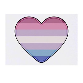 'Bigender Flag Heart' Temporary Tattoo - Water Resistant, Skin-Safe, Non-Toxic Transfer (TO00050716)