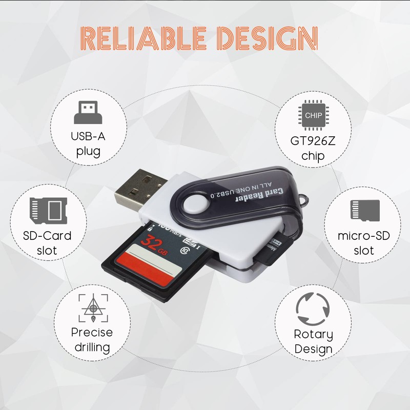 [3 Packs] USB SD Card Reader for PC, Micro SD