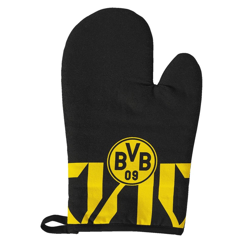 BVB Oven Gloves, Black/Yellow, Pot Holders, Set of 2