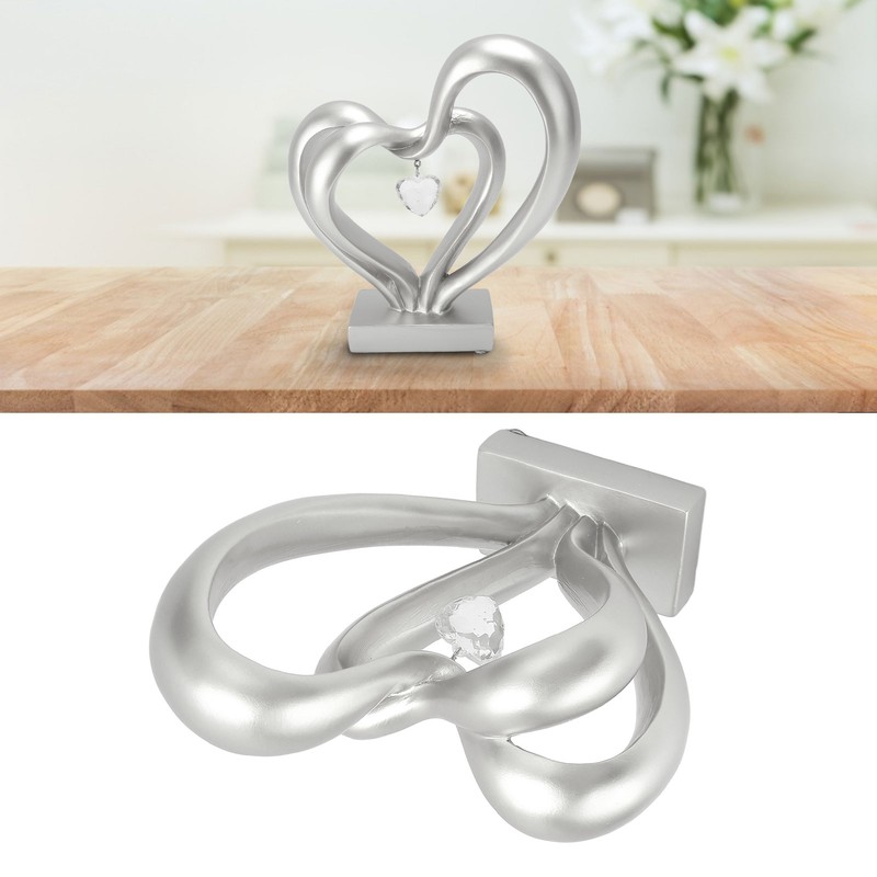 Double Heart Sculpture Resin Romantic Heart Statues Love Sculpture for