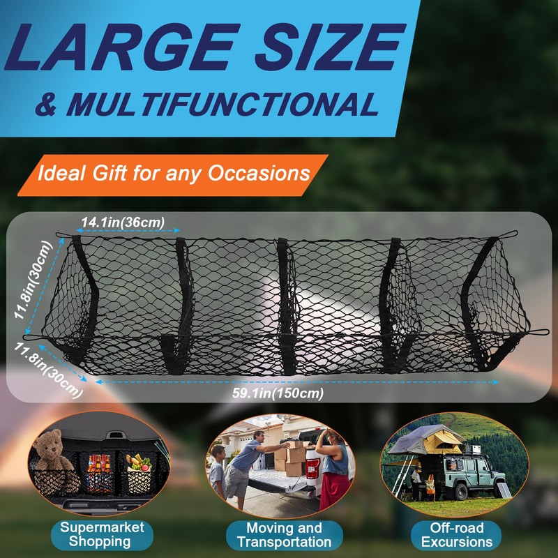 Cargo Net for Pickup Truck Bed 59 ×11.8 inch Adjustable