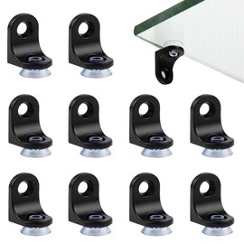 12 pcs Ounting Brace Fixing Glass Shelf Bracket Pegs ,with Chuck Wall Mount,Glass Mounting Brace Brackets Corner (A)