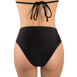 MYLILY Bikini Bottoms for Women Twist Front Bikini Bottoms Black Bikini Bottom Women's Ruched Bikini Bottoms Black (M)