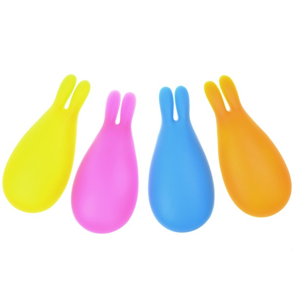 COSMOS Pack of 4 Assorted Colors Rabbit Shape Silicone Tea Bag Holder Clip for Cup Mug