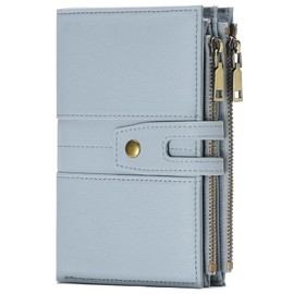 GAEKEAO Small Purse for Women RFID Blocking Leather Bifold Ladies Purse Credit Card Holder Card Case Purse with ID Window