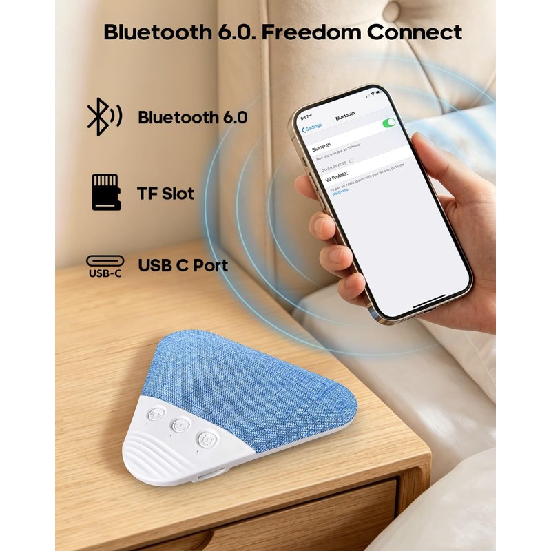 LENRUE Under Pillow Speaker for Sleeping, All New White Noise