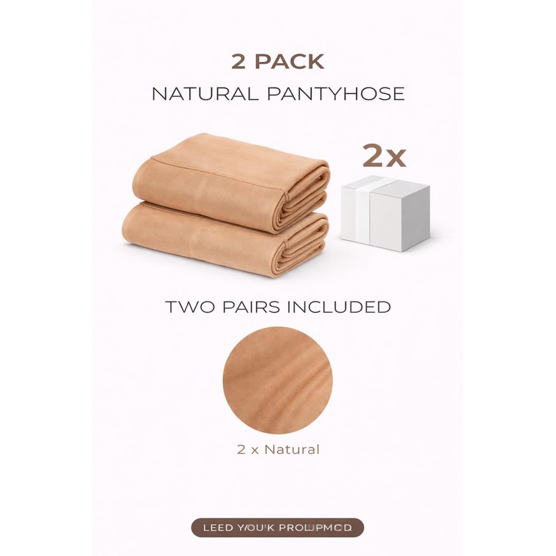 PIOGOWE 2Pack Sheer Tights for Women, 20D Legs, 40D Reinforced
