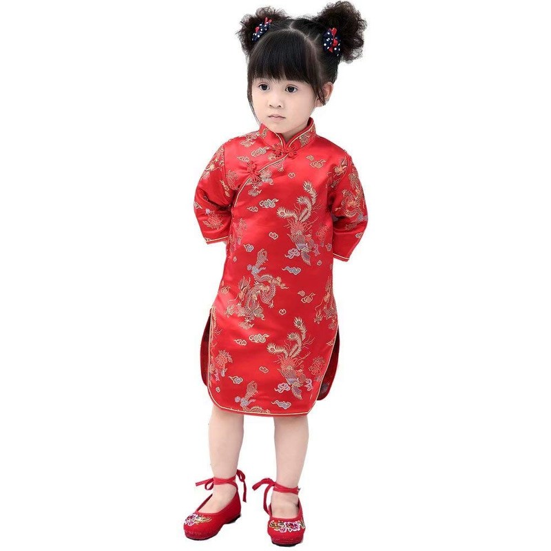 Hooyi - Disfraz de princesa para niña con dragón chino